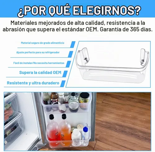 Vista 3 de 242126602 LFSS2612TF0 Refrigerator Door Bin for Frigidaire Door Shelf Parts Replacement Bottom Fridge Door Shelf FFSS2615TS0 LFSS2612TE0