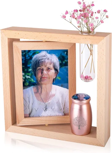 Vista 14 de Bivei Urnas pequeñas para cenizas humanas, urna personalizada de recuerdo con foto y texto para hombres y mujeres, mini urnas para adultos