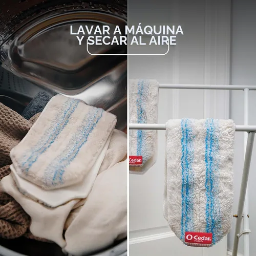 Vista 11 de O-Cedar H2prO Sistema de trapeador plano Herramienta de limpieza rápida Limpia con agua limpia Mopa de microfibra reutilizable y lavable a