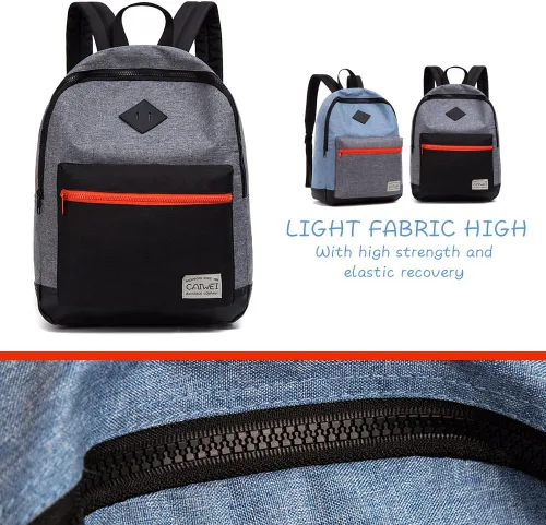 Vista 3 de mochila para niños, bolsos escolares de moda para niños, Gris, Classic
