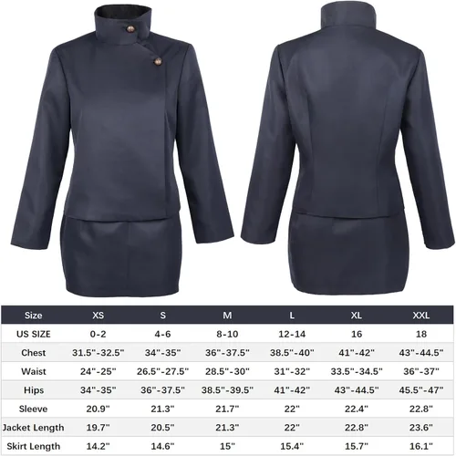 Vista 2 de DAZCOS Ieiri Shoko - Disfraz de cosplay, falda de talla estadounidense para mujer, uniforme con medias