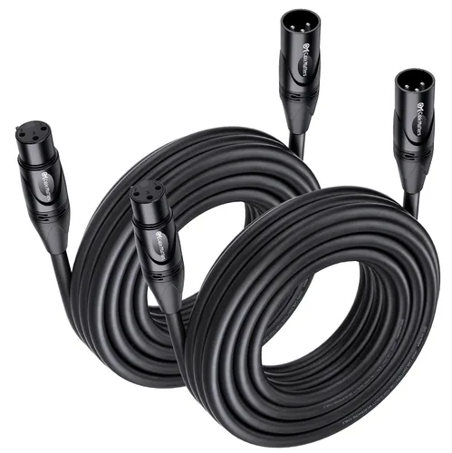 Vista 12 de Cable Matters Paquete de 2 Cables XLR a XLR Premium Cortos - 1 pie, Cable de Micrófono Macho a Hembra, Cordón de Micrófono de Cobre Libre de Oxígeno