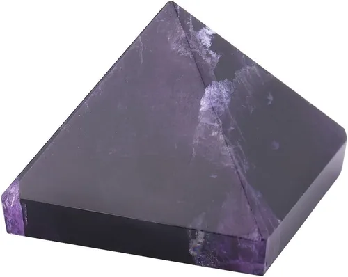 Vista 9 de Diyeeni Pirámide de amatista, pirámide de cristal con buena fortuna, pisapapeles, artesanía de la pirámide del antiguo Egipto
