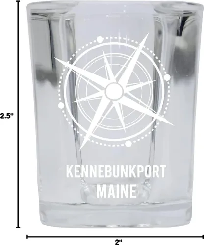 Vista 3 de Kennebunkport Maine Beach Souvenir - Vaso de chupito de base cuadrada de 2 onzas, individual
