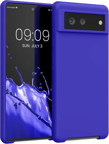 Vista 43 de kwmobile Funda Compatible con Google Pixel 6 Pro - Funda de teléfono de silicona TPU con acabado suave - Azul Arrecife