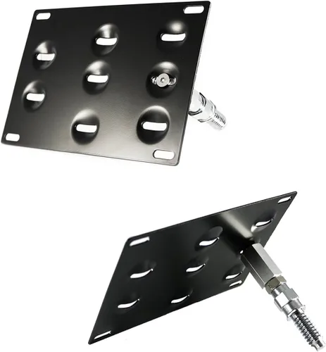Vista 2 de 1 juego de gancho de remolque delantero para placa de matrícula, soporte de montaje para Mitsubishi Lancer Evolution Evo X [negro]
