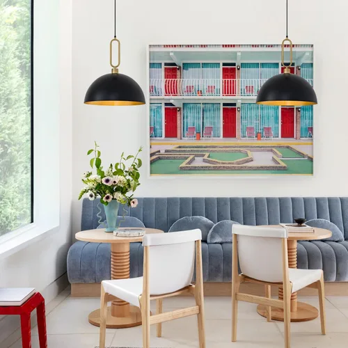 Vista 9 de Luces Colgantes de Cúpula de 15.75 Pulgadas, Luz de Metal Negro Dorado para Comedor, Accesorios de Iluminación de Candelabro Colgante Grande Moderno