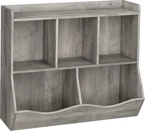 Vista 9 de IDEALHOUSE Estantería y estantería para niños, estante de almacenamiento de juguetes, estante múltiple con organizador de cubículos para niños y Gris