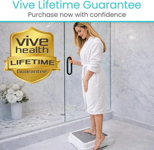Vista 9 de Escalón para baño de Vive, escalón ayuda para baño para entrada y salida de la tina, escalón antideslizante reduce el riesgo de lesiones