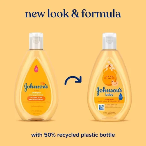 Vista 2 de Johnson's Champú para bebé, tamaño de viaje, 1.7 onzas (paquete de 4)