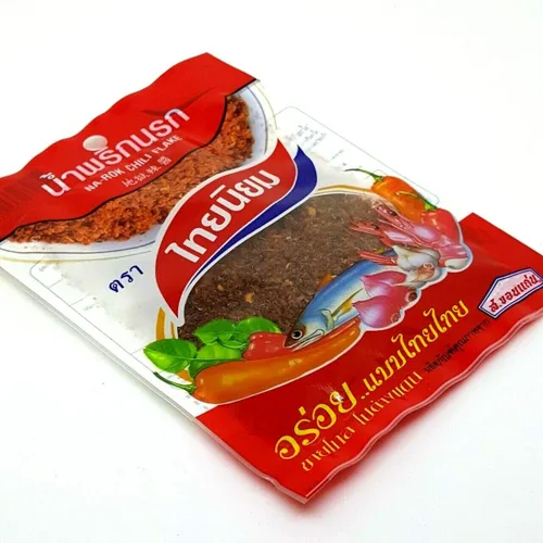 Vista 3 de Na-Rok Chili Flake (Nam Prik) - Comida tradicional de buen sabor picante (paquete de 3)