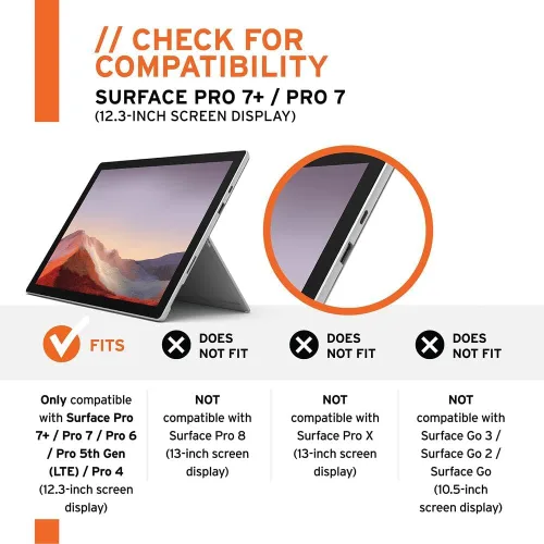 Vista 2 de URBAN ARMOR GEAR UAG Microsoft Surface Pro 7 Plus, Pro 7, Pro 6, Pro 5 (LTE), Pro 4 Protector de pantalla de vidrio templado antihuellas
