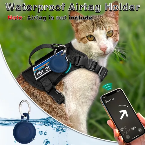 Vista 6 de Arnés táctico para caminar, chaleco ajustable a prueba de escapes para gatos grandes, chaleco transpirable de fácil control con asa, parches Molle