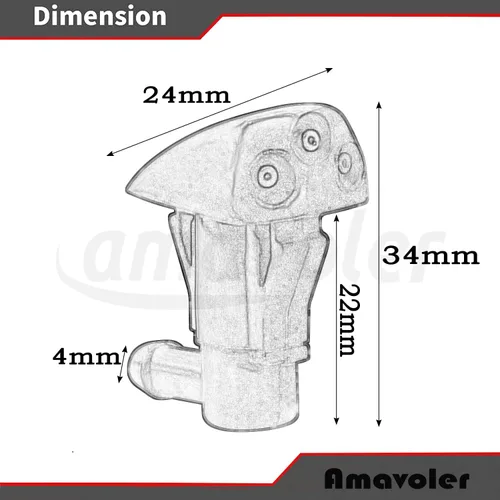 Vista 2 de Boquilla para limpiaparabrisas Accesorio de posventa para Hyundai Tucson 2006-2009. OEM #: 986302E500 (2 piezas)