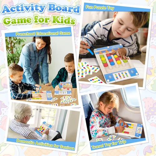 Vista 3 de Juguetes Montessori de madera sensorial para autismo: regalos de cumpleaños para niñas y niños de 4, 5, 6 años Juguetes para niños y niñas