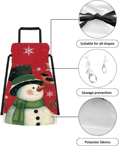 Vista 117 de Dreaweet Delantal de cocina unisex con cuello ajustable de Navidad