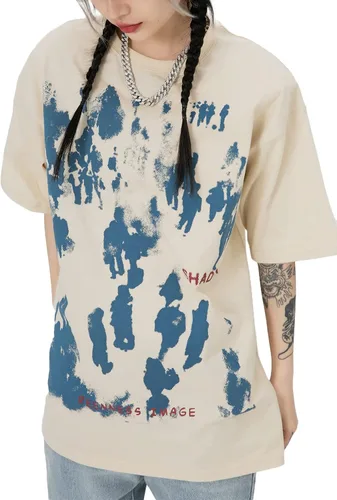 Vista 3 de Aelfric Eden Camisetas gráficas de gran tamaño unisex con estampado de graffiti camisetas de inyección de tinta