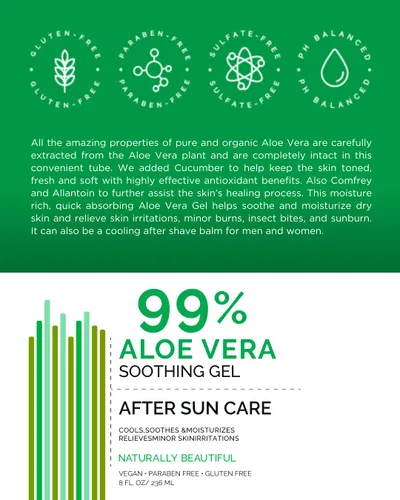 Vista 4 de Mill Creek Gel de aloe vera, 8 onzas