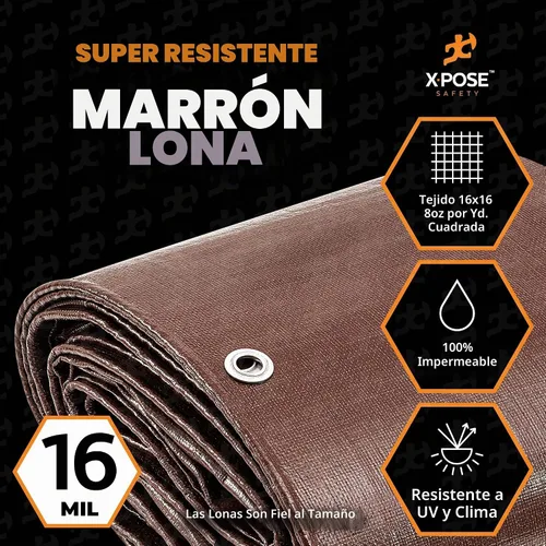 Vista 3 de Xpose Safety - Lona protectora de polietileno de 4 x 20 pies, 16 mil o 0.4mm de grosor, resistente y reforzada para evitar desgarros, resistente a