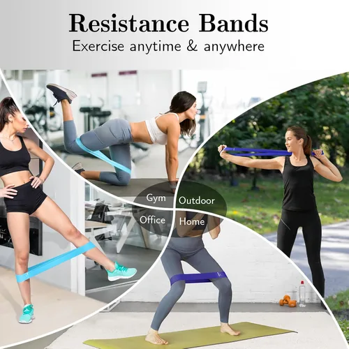 Vista 2 de Resistance Bands for Working Out, 5 Levels Elastic Exercise Bands
