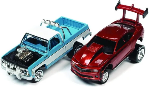 Vista 2 de Johnny Lightning 2021 Zingers 1973 Cheyenne 2011 Camaro Set 1/64 Release 4 A