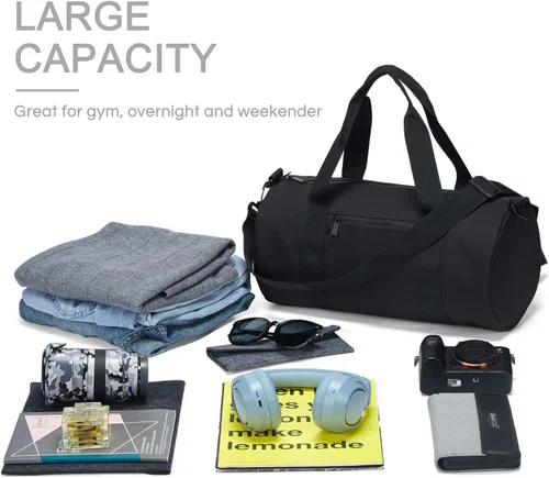 Vista 7 de Pequeña bolsa de gimnasio para mujeres y hombres, bolsa de deporte de fitness, bolsa de entrenamiento ajustable, correa de hombro desmontable