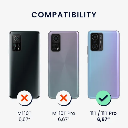 Vista 6 de kwmobile Funda compatible con Xiaomi 11T/11T Pro - Funda protectora de silicona TPU suave y delgada - Negro