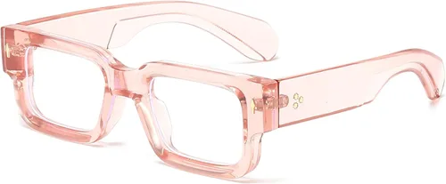 Vista 19 de PORADAY Gafas rectangulares para mujeres y hombres, lentes de luz azul, anteojos cuadrados negros