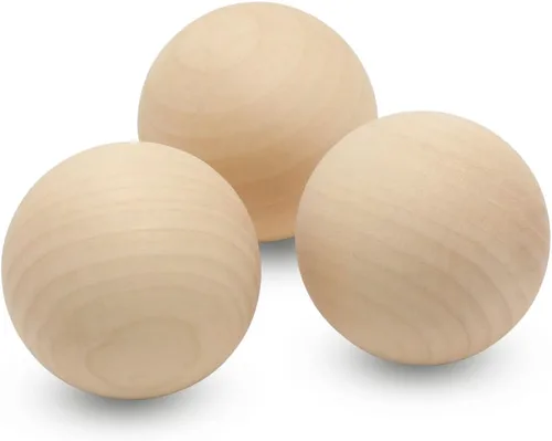 Vista 10 de Bolas de madera pequeñas de 1-3/4 pulgadas, paquete de 10 bolas de madera para manualidades y proyectos de bricolaje, bolas de madera de abedul
