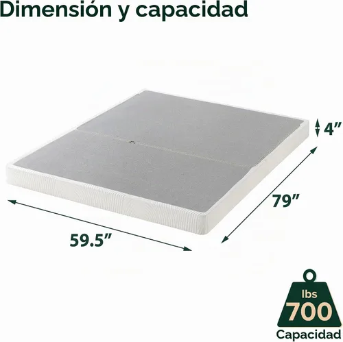Vista 3 de Base somier para colchón perfil plegable bajo de 4 pulgadas Zinus, Acero