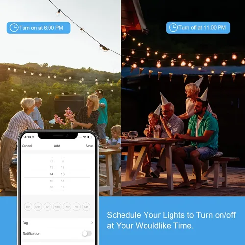 Vista 5 de New One Enchufe de atenuación inteligente para exteriores, IP65, impermeable, WiFi, regulable, inteligente, compatible con Google Assistant, Alexa