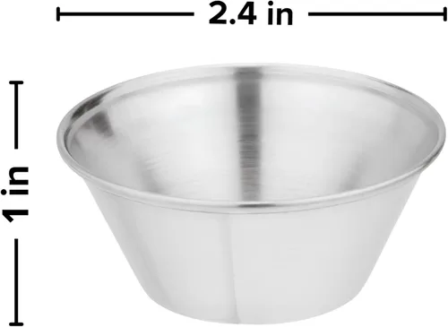 Vista 2 de 12 Tazas para porciones de acero inoxidable pulido, Plateado