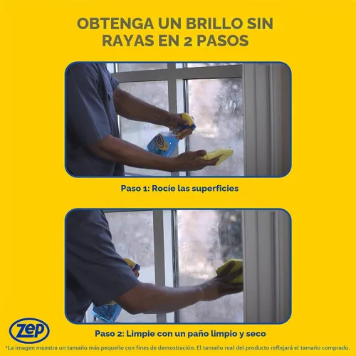 Vista 6 de Zep - Limpiador de vidrio sin rayas, 1 galón (caja de 2)