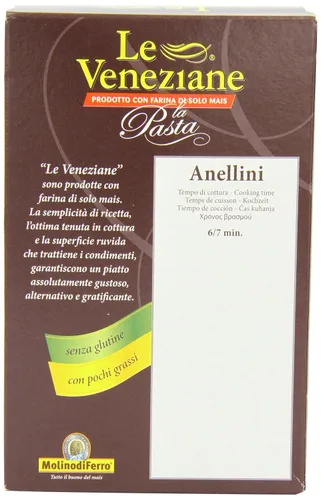 Vista 5 de Le Veneziane - Pastina italiana Anellini [Sin gluten], (4) - 8.8 onzas Pkgs