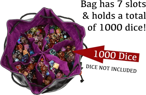 Vista 4 de Forged Dice Co. Pouch of The Endless Hoard Bolsa de Dados - Contiene Más de 1,000 Dados Poliédricos - Bolsa de Almacenamiento de Dados con 7