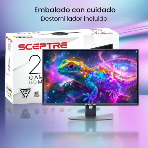 Vista 2 de Sceptre Monitor LED de 24 pulgadas 75Hz 1080p con altavoces incorporados puertos HDMI VGA, nuevo negro 2019 (E248W-1920)