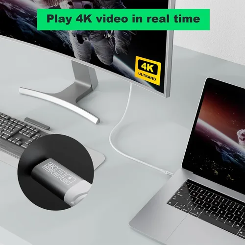 Vista 2 de Cable USB C 3.2 Gen 2X2 – 3.3 pies, cable de monitor 4K, transferencia de datos de alta velocidad de 20 Gbps, carga de 100 W, compatible con MacBook