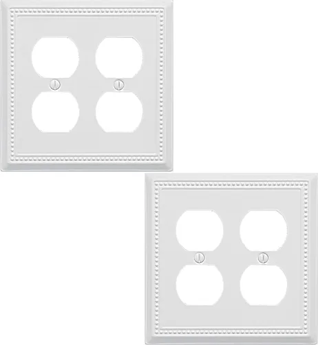 Vista 37 de OKAWYC Belaire - Cubierta para interruptor de luz de decoración individual, placa de pared de metal con cuentas, paquete de 4 unidades de bronce