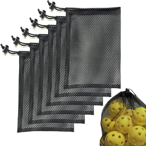 Vista 8 de SAEBEL Bolsas de malla con cordón duradero para pelota de golf, pickleball, tenis, béisbol, gimnasio, equipo de natación