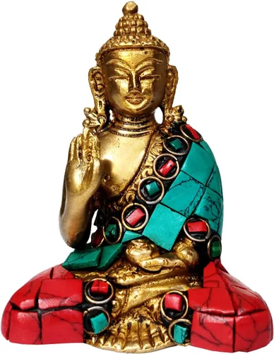 Vista 13 de Purpledip Ídolo de resina Lord Buda: Estatua para decoración de meditación (11027A)