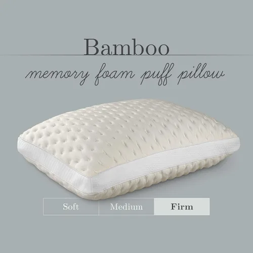 Vista 2 de Fabrictech International Almohada de espuma viscoelástica de bambú, soplos de espuma viscoelástica, Queen, firme (FTB912)