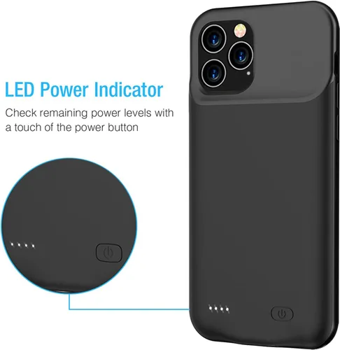 Vista 2 de Funda de batería para iPhone 11 Pro Max, 10000 mAh, ultrafina, portátil, funda protectora de carga inteligente compatible con iPhone 11 Pro Max