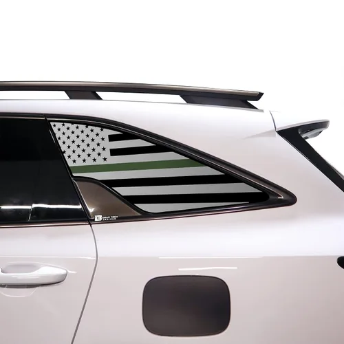 Vista 9 de BOGAR TECH DESIGNS Calcomanía de vinilo precortada con la bandera estadounidense de un cuarto de ventana, compatible con Kia Sorento 2021-2025, Negro