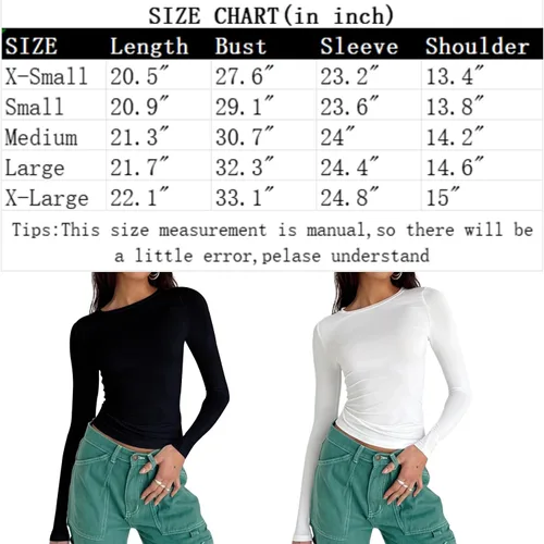 Vista 5 de ZSPHCZRWY Camisas básicas para mujer, estilo casual, cuello redondo, ajustadas, camisetas cortas de algodón suave para salir