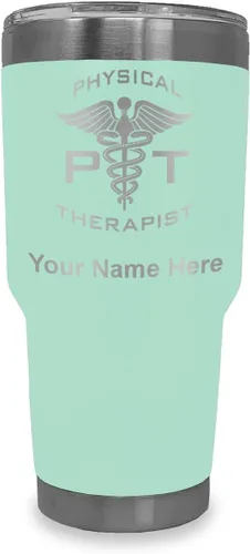 Vista 16 de LaserGram PT Physical Therapeut, vaso aislado al vacío de 20 onzas, grabado personalizado incluido (negro)
