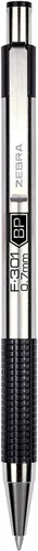 Vista 2 de Zebra F-301 - Bolígrafo retráctil con barril de acero inoxidable de 0.028 in, punta fina, 6 bolígrafos negros y 6 azules, paquete de 12