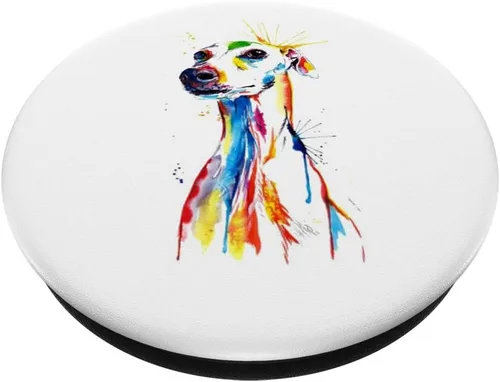 Vista 2 de Lovely Greyhound Dog Splash Pop Artwork - PopSockets Grip and Stand for Phones and Tablets