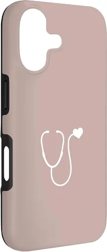 Vista 3 de Pink Taupe - Funda con estetoscopio de corazón para enfermera o doctor para iPhone 17