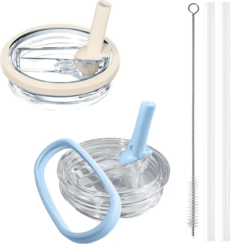 Vista 17 de Stanley - Paquete de 2 tapas abatibles con popote Stanley, a prueba de fugas, accesorios Stanley para vasos Stanley Quencher H2.0 de 40 onzas beige