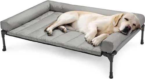 Vista 12 de Veehoo Cama Elevada Refrescante para Perro Añade Cojín Bolster Extraíble Impermeable Alfombrilla, Cuna Elevada para Mascotas con Malla Teslin